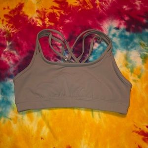 Athleta Gray Racer Back Multi Strap Sports Bra